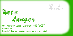 mate langer business card